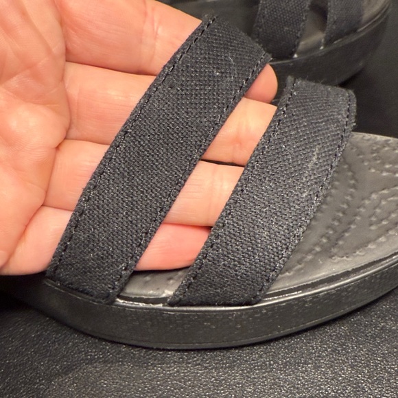 CROCS Black Wedge Sandals - Picture 5 of 6
